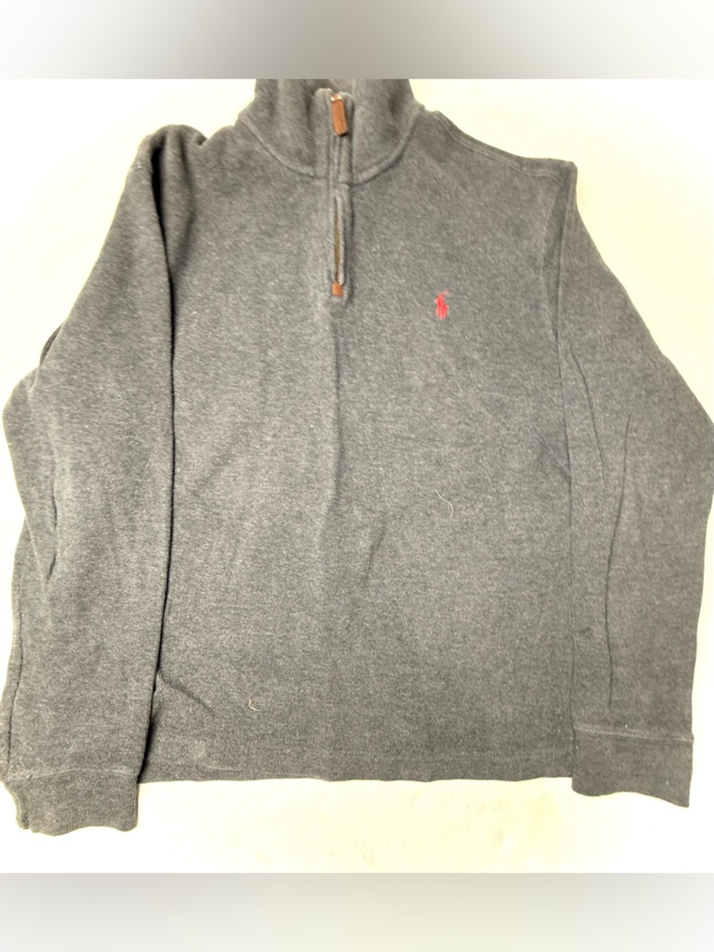 Polo Ralph Lauren Men's‎ Medium Quarter Zip Pullover Sweatshirt Dark Gray Collar